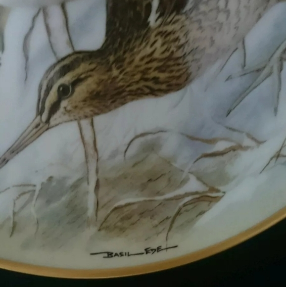 Franklin Porcelain Common Snipe 9" Plate - Picture 2 of 4